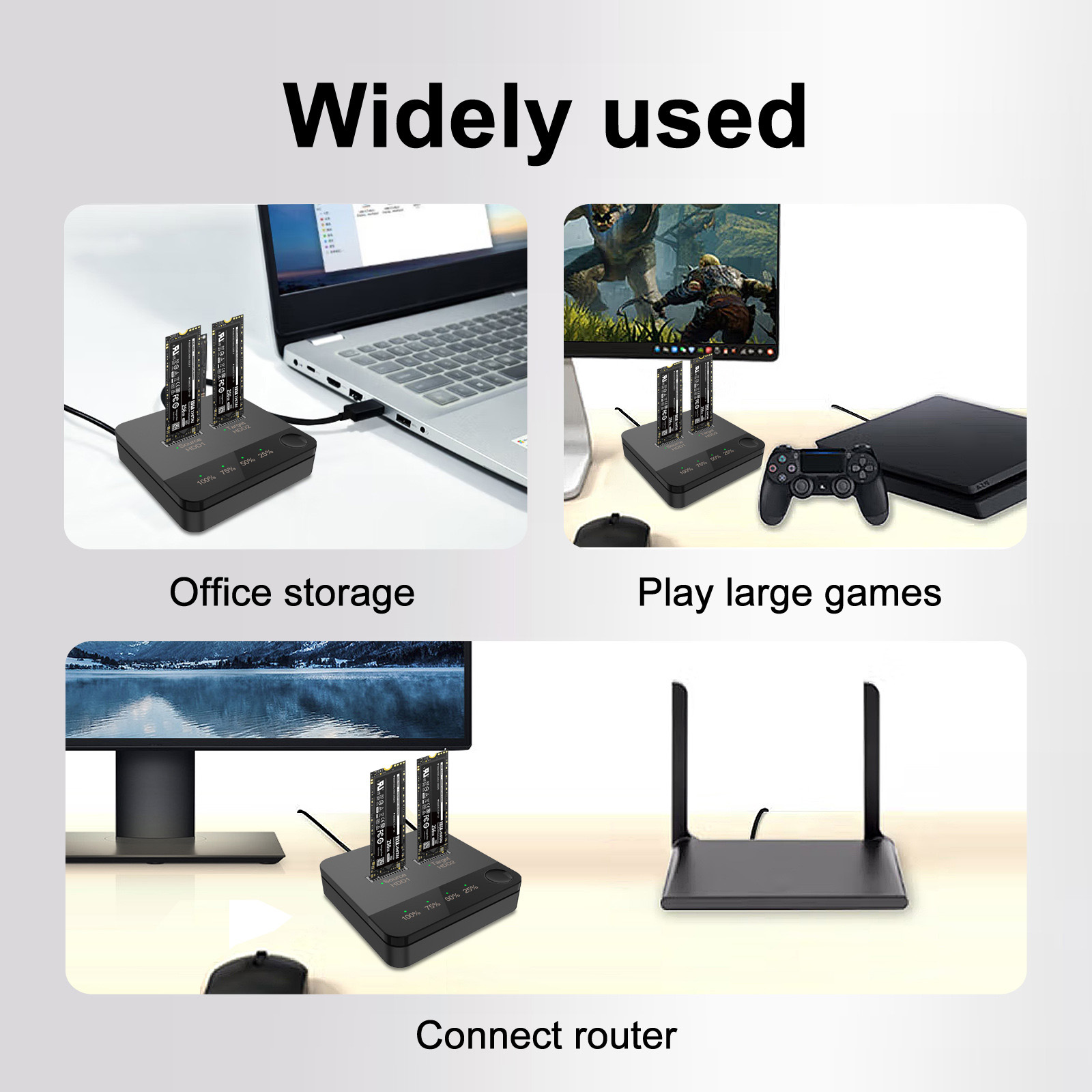 JIAHAOO USB C M.2 SATA SSD Docking Station Cloner Offline One Key Copy 4TB Capacity 2230-22110 for Easy Data Migration Backup