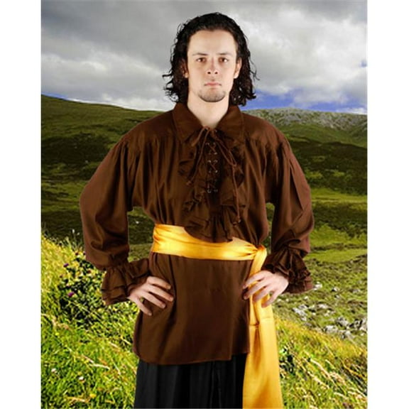 The Pirate Dressing C1006 Captain Charles Vane Shirt- Chocolate - Large