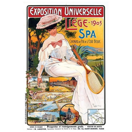 Belgium - Liege - Exposition - 1905 - Vintage Travel Poster (11x17Inches)
