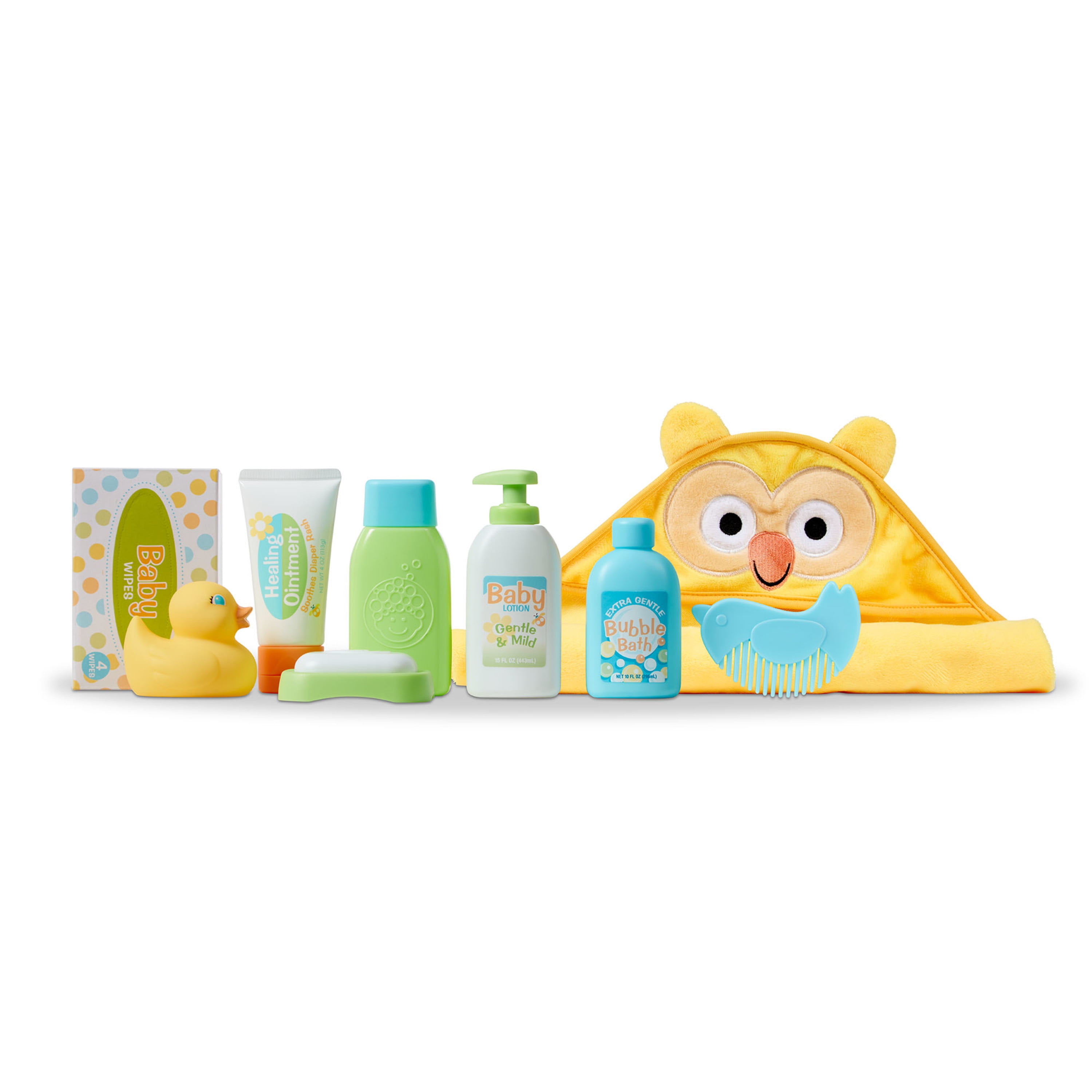 Melissa & Doug Mine to Love Changing & Bathtime Play Set for Dolls – Diapers, Pretend Shampoo,Wipes, Towel,  More (19 pcs)