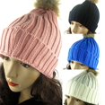 thumbnail image 3 of Opolski Women Winter Warm Braided Crochet Knitting Hat Girl Beret Ski Beanie Ball Cap, 3 of 7