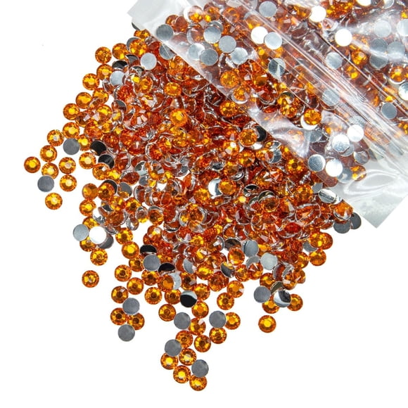 qiipii 2800 diamantes de imitación de resina de cristal naranja de 0.157 in para manualidades, diamantes de imitación de color naranja brillante con parte trasera plana, a granel SS16, piedras rojas n