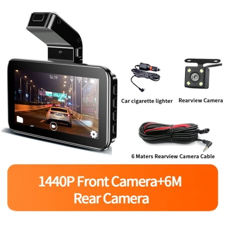 LOPNGLS Car Cam 1440P Camera Dual Lens Built in DVR Recorder Dashcam G-Sensor Loop Recording parking monitoring