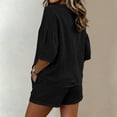 thumbnail image 7 of Enjoytime Short Sets for Women Summer V-Neck Tops with Shorts 2 Piece Outfits Casual Travel Vacation Matching Set, 7 of 7