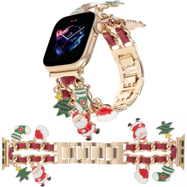 Correa de Reloj REALSIGN Estilizada de Metal con Encantos Navideños 38-41mm