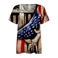 thumbnail image 5 of Xihbxyly Womens Plus Size Tops Summer Short Sleeve T-Shirt Casual Loose V Neck Tee Shirts July 4 Shirts for Women Independence Day Tops, 5 of 5