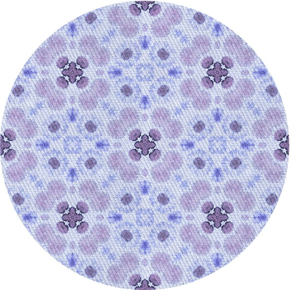 Ahgly Company Indoor Round Patterned Heavenly Blue Area Rugs, 7' Round