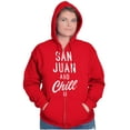 thumbnail image 3 of San Juan Puerto Rico Chill Vintage Unisex Fleece Graphic Zip Up Hoodie Brisco Brands 3X, 3 of 5