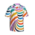 thumbnail image 2 of Optical Illusion Abstraction Hawaiian Shirts For Men, Summer Short-Sleeve Relaxed-Fit Button-Down Shirts X-Large, 2 of 9