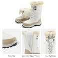 thumbnail image 2 of DREAM PAIRS Women's Warm Faux Lined Mid Calf Winter Snow Boots Beige/White Size 6, 2 of 7