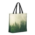 thumbnail image 2 of Vsdgher Fog Forest print Tote Bag for Women Shoulder Bag with Zipper Large Shoulder Bag Handle Handbag Portable Washable for Travel, Work, 2 of 8
