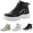 thumbnail image 7 of XIMIN Women's Chunky White Sneakers Plus Velvet New Versatile Warm High Top Boots Korean Style Winter Boots with Waterproof Artificial Leather and Fleece Lining Shoes, 7 of 7
