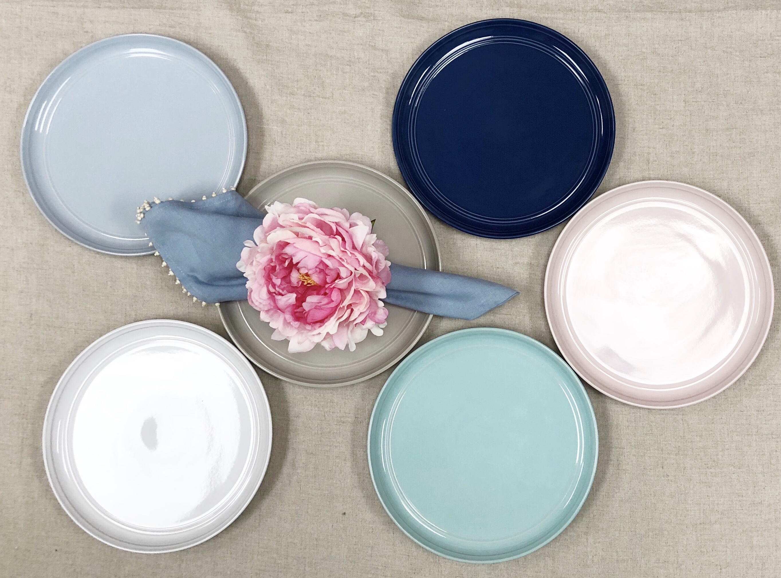 10 Strawberry Street Double Line Catering Pack, Set of 12 Gray Salad Plates 8.25"