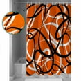 thumbnail image 3 of Shower Curtain, Abstraction Distortion Lines Art Waterproof Shower Curtain Set with Hooks for Bathroom Showers,Stalls and Bathtubs,72x84In Black Orange White, 3 of 9