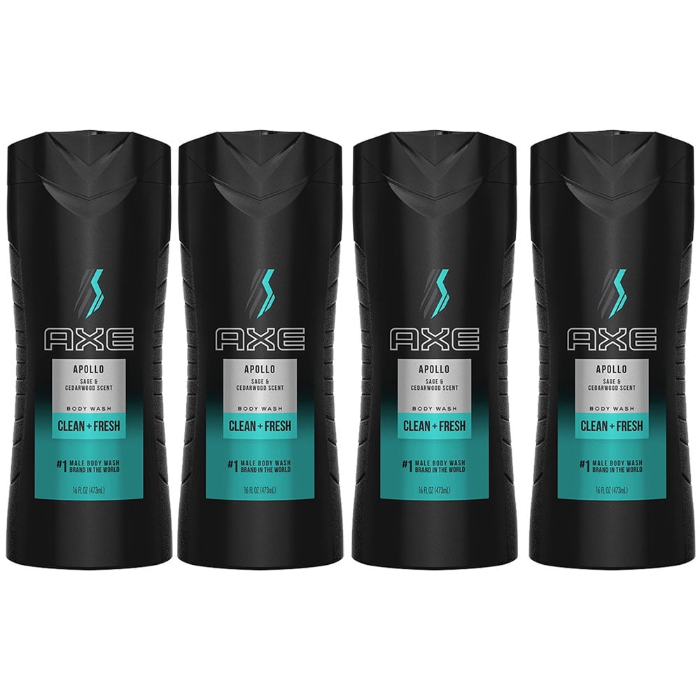 Pack of (4) AXE Body Wash for Men, Apollo, 16 Fl Oz