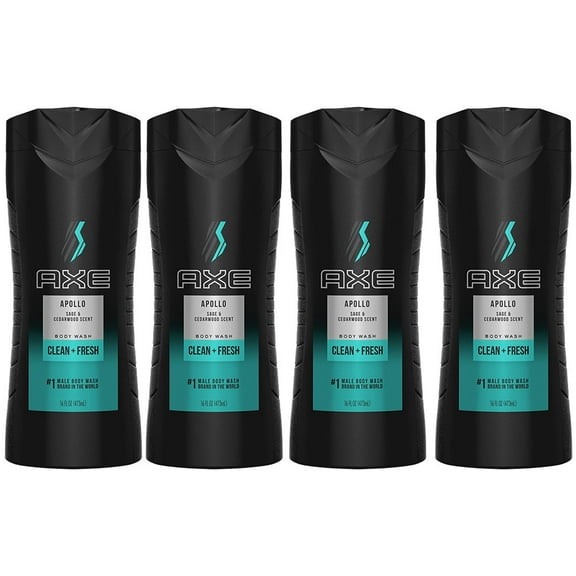 Pack of (4) AXE Body Wash for Men, Apollo, 16 Fl Oz