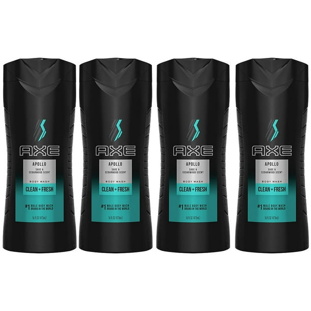 Pack of (4) AXE Body Wash for Men, Apollo, 16 Fl Oz