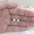 thumbnail image 6 of JeenMata Lab Grown Diamond Halo Stud Earrings - Round Cut Stud Earrings for Women in Yellow Gold Plating, 6 of 8