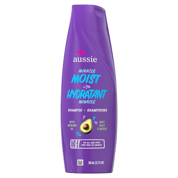 Aussie Miracle Moist avec Huile d'Avocat & de Jojoba, Shampooing Sans Parabènes