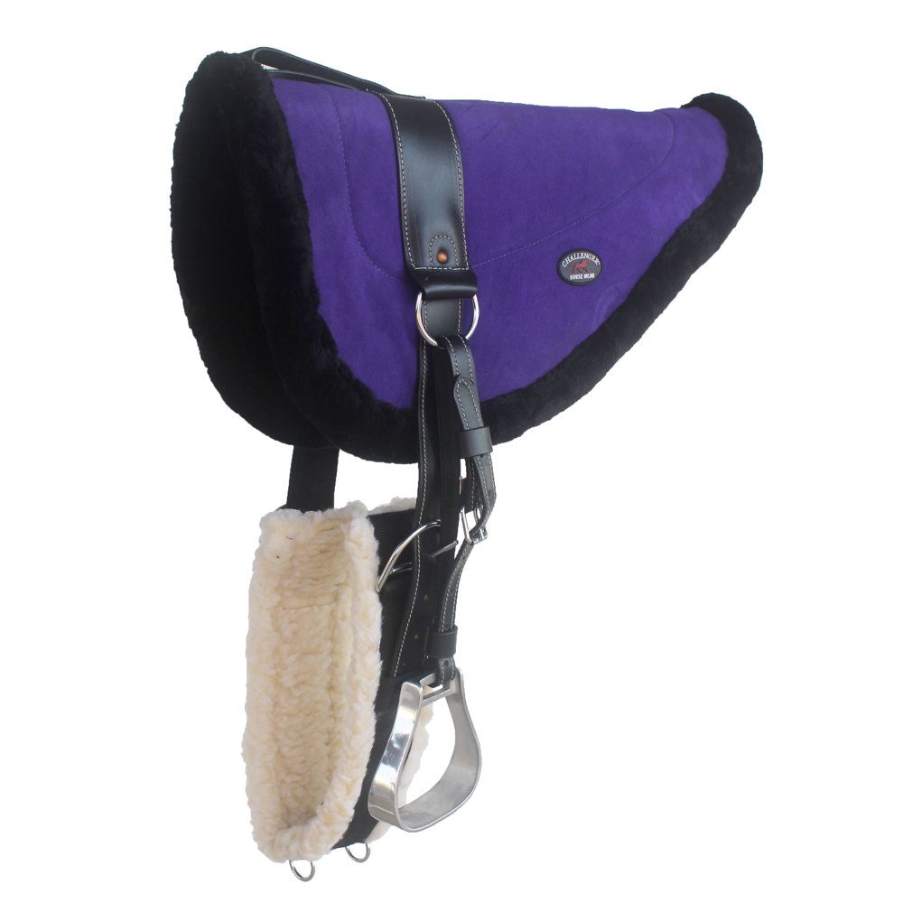 Horse Western Fleece Padded Bareback Saddle Pad Purple w/ Cinch