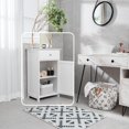 thumbnail image 6 of RONG-3 Bathroom Floor Cabinet, Single Door Side Storage Cabinet with Drawer, Wooden Storage Organizer for Bathroom, Living Room, Entryway,White, 6 of 7