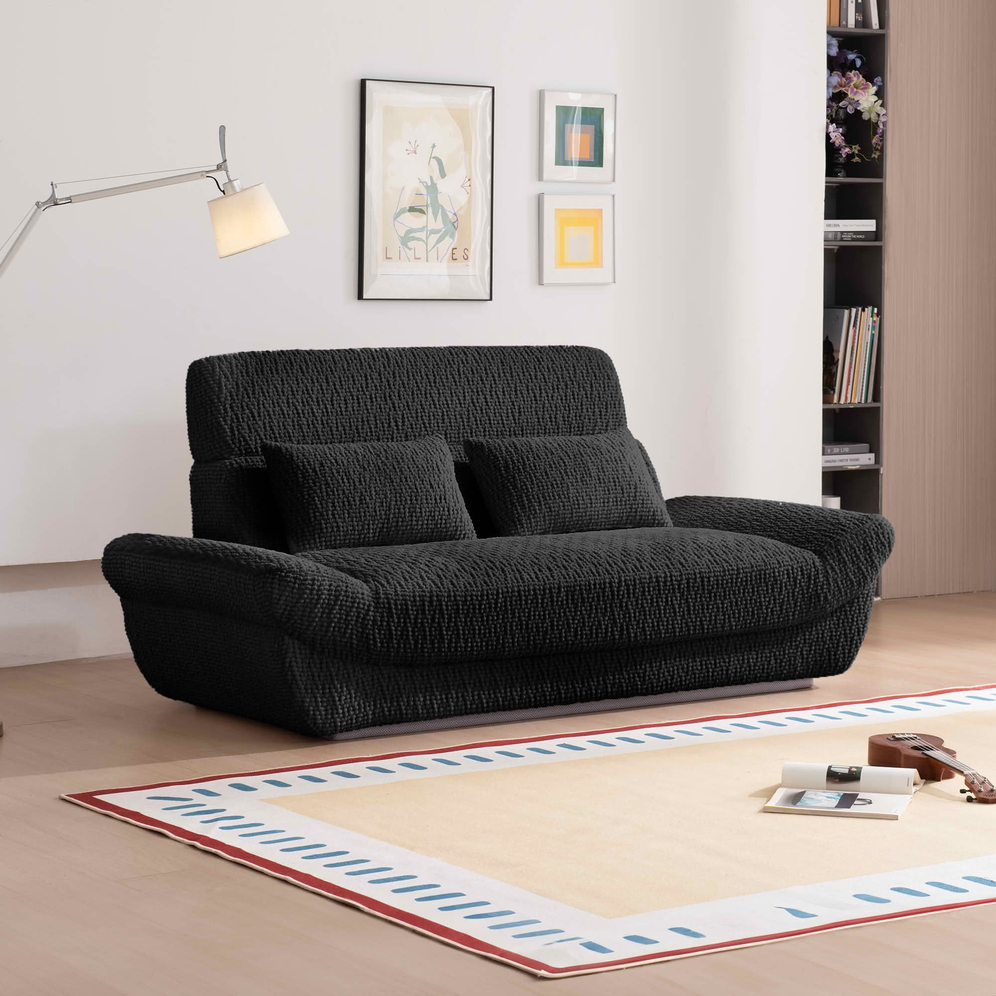 MAYEERTY Cloud Couch Compressed Corduroy Loveseat, 2-Seater Ergonomic High Back Sofa, Plush Cushioning, No Assembly, Boxed Sofa for Small Spaces