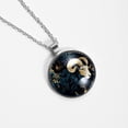 thumbnail image 4 of Aries Constellation Elegant Circular Glass Pendant Necklace, 4 of 5
