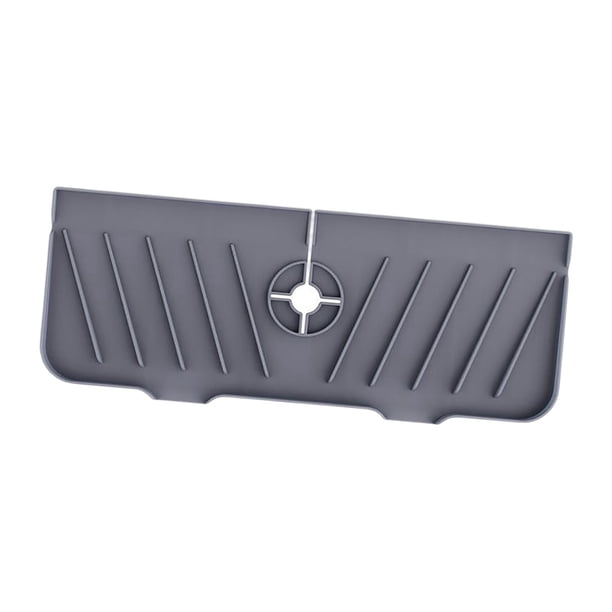 Alfombrilla de silicona antideslizante para fregadero de cocina, protector de encimera para secar agua Gris