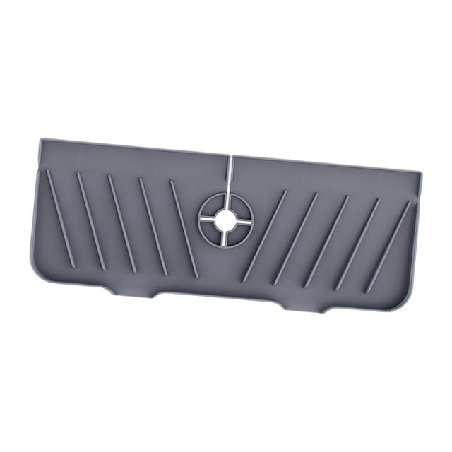 Alfombrilla de silicona antideslizante para fregadero de cocina, protector de encimera para secar agua Gris