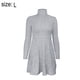 thumbnail image 2 of Dinheiro Vestido suéter ajustado de manga larga con cuello alto para mujer,l, 2 of 7