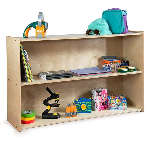 RRI Goods 2-Shelf Storage Cabinet, 100% Birch Plywood Montessori Shelves 47" Wide Horizontal Bookshelf, Toy Organizer