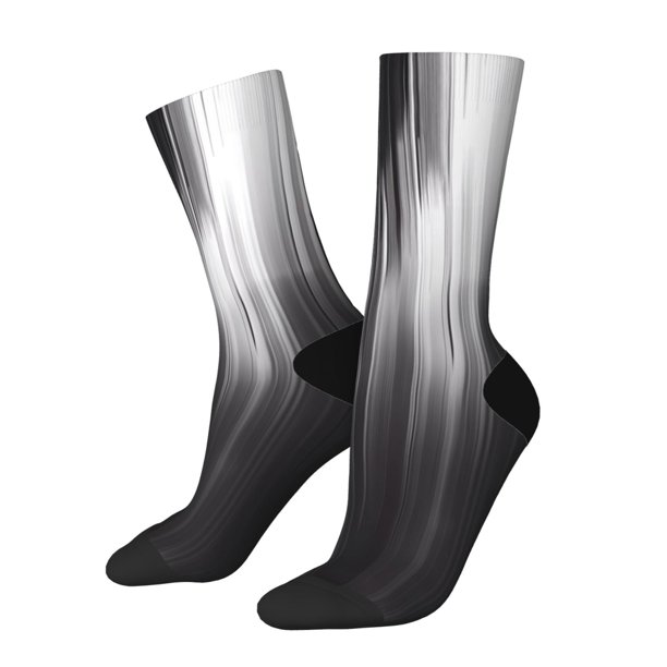 Balery Monochrome Abstract Lines Calcetas Largas con Estampado para Hombre y Mujer – Suaves y Transpirables, Talla Única (US 5-11)