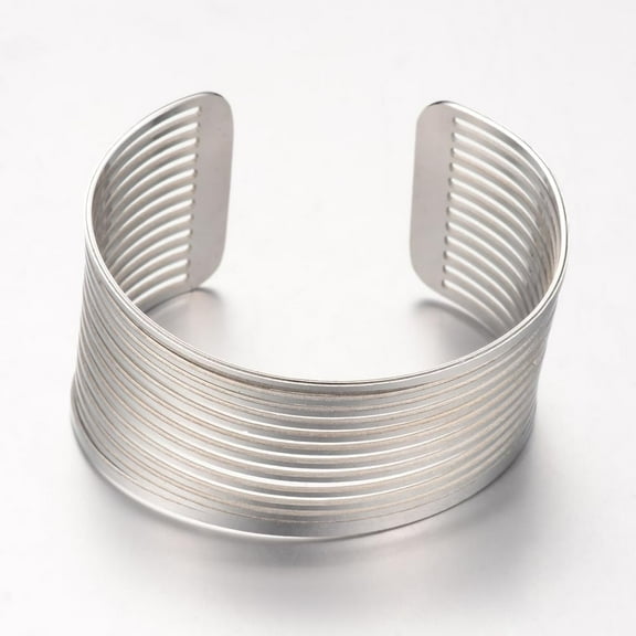 Tarnish Resistant 304 Stainless Steel Filigree Cuff Bangles Wide Band Bangles Stainless Steel color 2-1/2 inch(63mm)