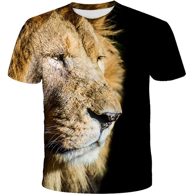 "Xishao Playeras Hombre Camiseta Personalizada con Estampado De León para Hombre, Camiseta De Manga Corta con Estampado 3D, Camiseta Informal De Verano con Cuello Redondo De Hip-Hop para Hombre" Xishao ropa