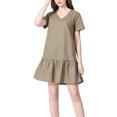 thumbnail image 6 of Diufon Maternity Short Sleeve Dress for Women Casual V Neck Pregnant Dress Home Daily Wearing Solid Color Dress, 6 of 7