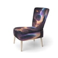 thumbnail image 3 of Designart "Fusion in Deep Space II" Blue Outer Space Upholstered Accent Chair - Modern Arm Chair For Bedroom, 3 of 7