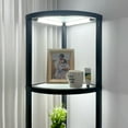 thumbnail image 4 of FENLO Fantasy Edge PRO 66-Inch Modern Glass LED Corner Floor Lamp with Shelves, 4 of 6