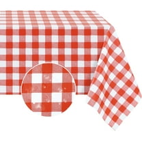 Rectangle Vinyl PVC Tablecloth, 100% Waterproof Buffalo Plaid Plastic Table Cloth, Oil Proof Heavy Duty Wipeable Table Covers for Dining/Camping/Picnic/Outdoor - 52 x 78, Light Blue