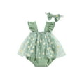 thumbnail image 3 of Douhoow 0-18M Infant Girl Flower Rompers Summer Baby Lace Ruffles Tutu Jumpsuit Sleeveless Playsuit, 3 of 9