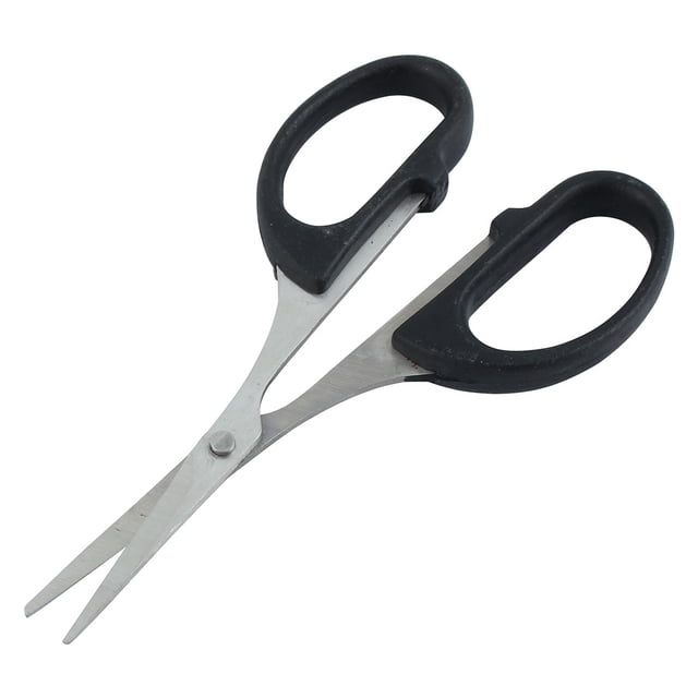Unique Bargains Black Plastic Handle Eyebrow Shear Trimming Scissors