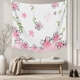 thumbnail image 5 of Pink Flowers Small Tapestry for Bedroom Wall Hanging Tapestry, Cartoon Botanical Floral Vines Leaves Ceiling Backdrop Tapestries Poster Blanket Wall Decor for Teens Room Living Room Dorm 23" x 28", 5 of 8