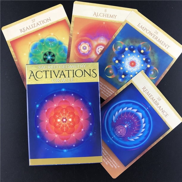 Cartas de Tarot versión en inglés, activaciones de Geometría Sagrada, baraja de oráculo, juego de mesa de Tarot, diversión familiar para interiores, nuevo qym unisex
