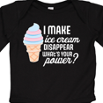 thumbnail image 4 of Inktastic I Make Ice Cream Disappear What's Your Power Boys or Girls Long Sleeve Baby Bodysuit, 4 of 5