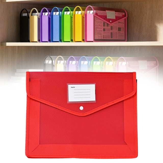 Plastic Expandable File Organizer Folder (No Divider), Transparent Document Holder StorageforReceipt/Paper/Bill/Letter, Easy To Label, Twill Transparent A4 Horizontal File Bag, 33 * 25cm