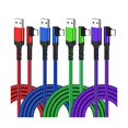 thumbnail image 1 of wonima11 USB C Cable 10Ft, 4-Pack Long Braided USB-A to USB-C 90 Degree Right Angle Type C Fast Charging Android Cord for Samsung Galaxy S25 S24 S23 A16 A15, Google Pixel 9 8 7 (Red Blue Purple Green), 1 of 1