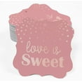 thumbnail image 2 of Inkdotpot Hang Tags Love Is Sweet Wedding Favor Bracket Shape Gift Tags Real Rose Gold Foil Bonbonniere Tag Pack Of 50, 2 of 7