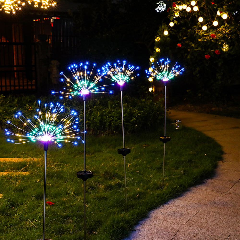 2Packs Solar Power 150LED Starburst Light Firework Lamp Garden Plant Fairy Light 