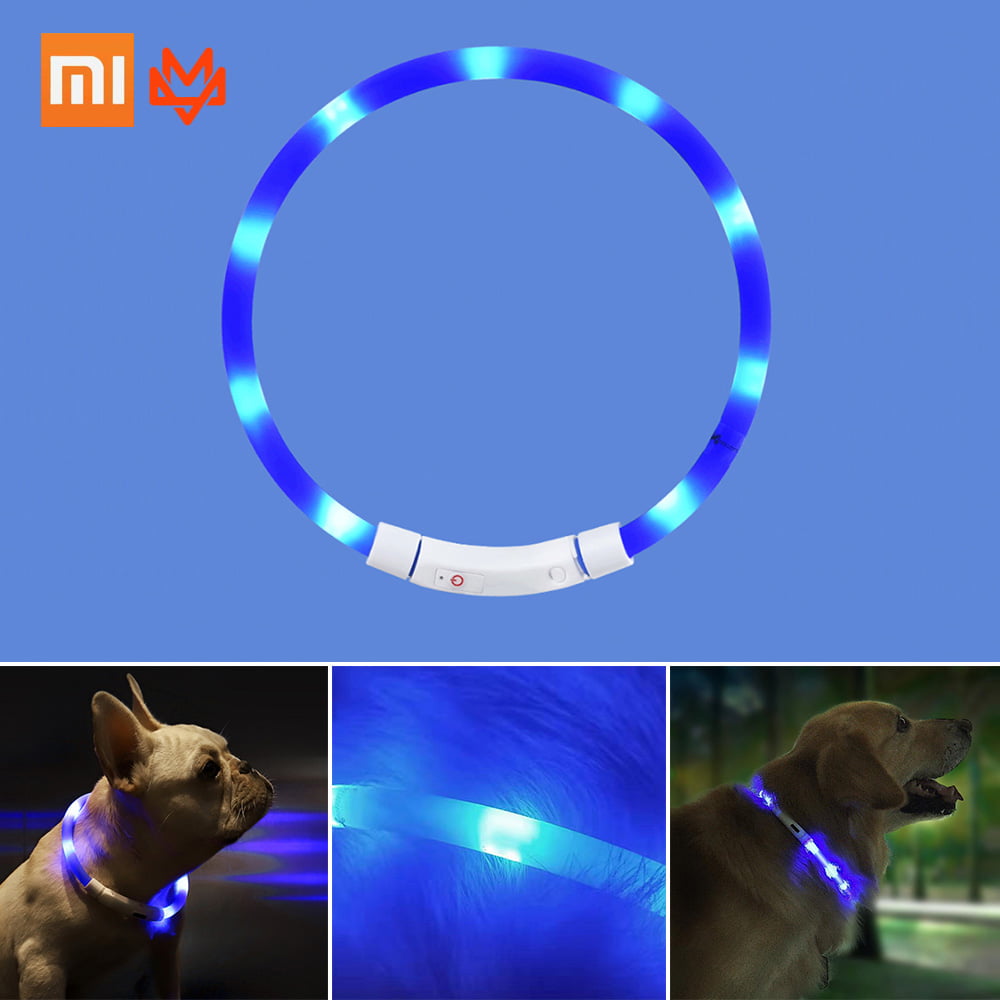 USB Rechargeable Glowing Pet Dog Collar for Night Safety Fashion Light up Collar for Small Medium Large dogs BSEEN LED Dog Collar 