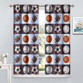 thumbnail image 4 of Sports Theme Boys Bedroom Curtains, 3D Cartoon Soccer Basketball Rugby Sports Pattern Teenage Kids Bedroom Living Room Window Curtains 42x84in, 4 of 6