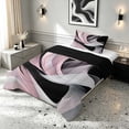 thumbnail image 2 of Manfei Contemporary Abstract Twin Comforter Sets, Watercolor Aesthetic Bedding Set, Pink, Black and Gray, Black Reversible 2pcs, 1 Comforter and 1 Pillowcase, 2 of 6